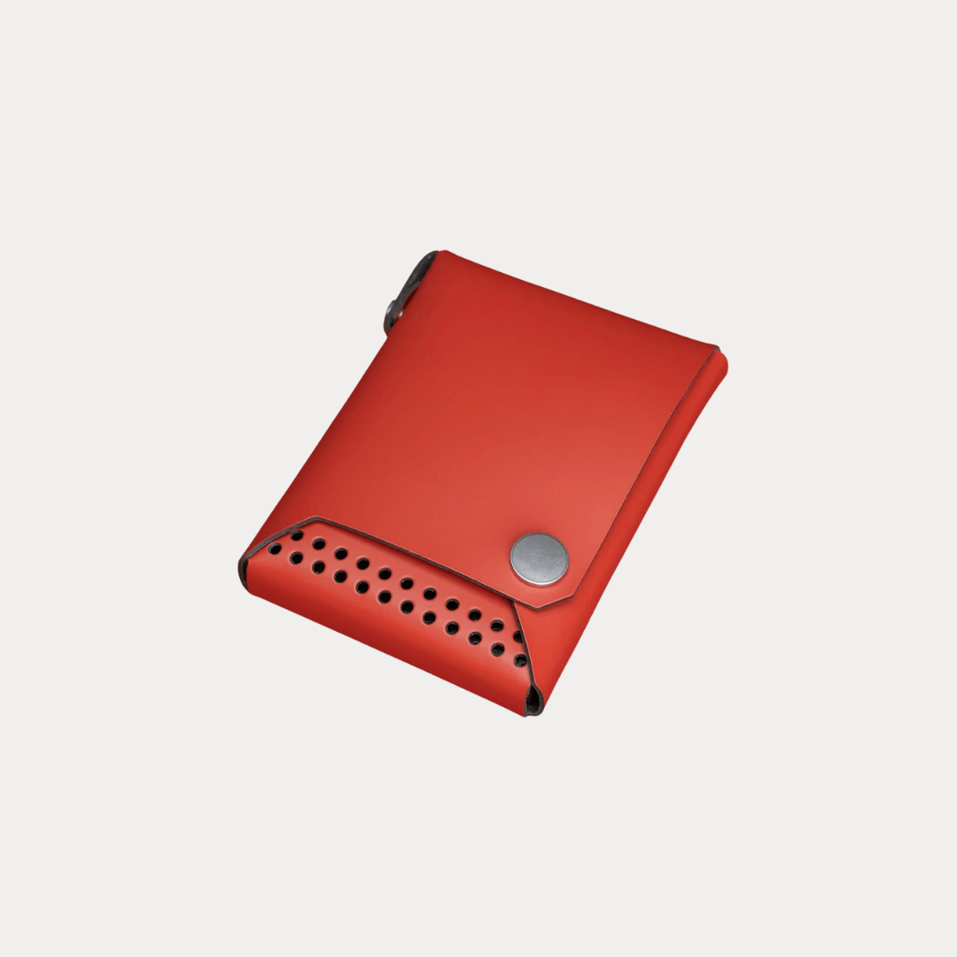 Light Phone III case in red recycled leather with minimalist design