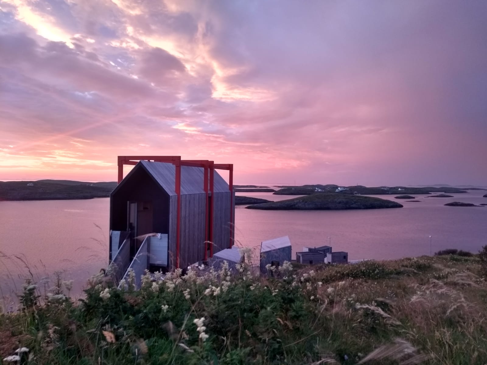 arctic hideaway tower house sunset