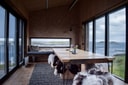 arctic hideaway cabin interior ocean view